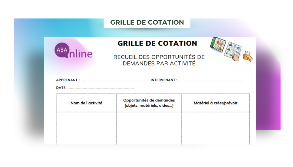 Grille de cotation : recueil des opportunités de demandes